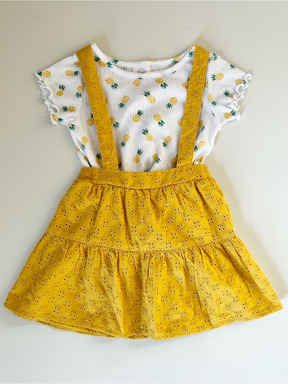 Toddler Girls Pineapple Overall Dress